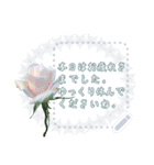 薔薇と白レースの清楚なメッセージ（個別スタンプ：2）