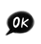 黒吹き出し（個別スタンプ：1）