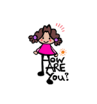 足文字女の子（個別スタンプ：1）