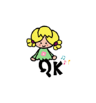 足文字女の子（個別スタンプ：5）