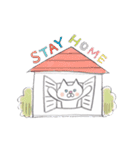 ステイホーム猫（個別スタンプ：1）