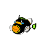 ばきばき泳ぐ熱帯魚 モンガラカワハギ（個別スタンプ：8）