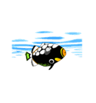 ばきばき泳ぐ熱帯魚 モンガラカワハギ（個別スタンプ：11）