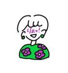 お顔が文字子ちゃん（個別スタンプ：1）