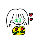 お顔が文字子ちゃん（個別スタンプ：4）