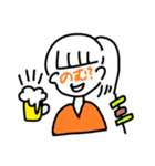 お顔が文字子ちゃん（個別スタンプ：9）
