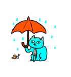 水色ネクタイ猫（個別スタンプ：10）