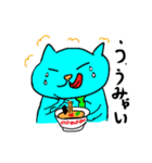 水色ネクタイ猫（個別スタンプ：18）