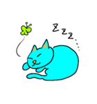 水色ネクタイ猫（個別スタンプ：19）