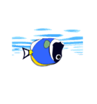 ばきばき泳ぐ熱帯魚 パウダーブルー（個別スタンプ：11）