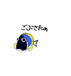 ばきばき泳ぐ熱帯魚 パウダーブルー（個別スタンプ：13）