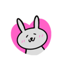 グレーのうさぎさん。（個別スタンプ：1）