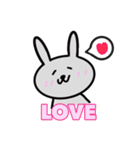 グレーのうさぎさん。（個別スタンプ：2）