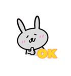 グレーのうさぎさん。（個別スタンプ：3）