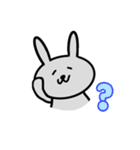 グレーのうさぎさん。（個別スタンプ：4）