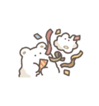 白いけだまのスタンプ（個別スタンプ：35）