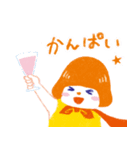 お祝いマントガール（個別スタンプ：4）