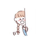 おんなのこ(みつあみ子)（個別スタンプ：3）
