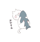 白ねこちゃんと、白くまちゃん（個別スタンプ：3）