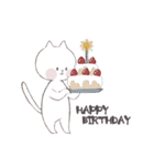 白ねこちゃんと、白くまちゃん（個別スタンプ：37）