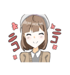 ベレー帽少女（個別スタンプ：4）