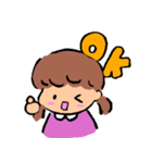 女の子と男の子のつかいやすいスタンプ（個別スタンプ：1）