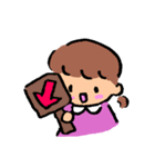 女の子と男の子のつかいやすいスタンプ（個別スタンプ：18）