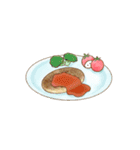 もちもち しらたまさん/水彩 食べ物（個別スタンプ：5）
