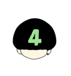 数字黒マッシュ（個別スタンプ：4）
