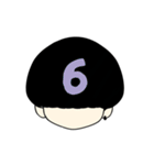 数字黒マッシュ（個別スタンプ：6）