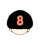 数字黒マッシュ（個別スタンプ：8）