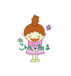 あいさつ女の子（個別スタンプ：3）
