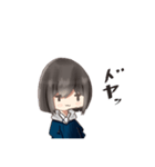 制服パーカー女子（個別スタンプ：3）