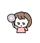 ボブの女の子のスタンプ（個別スタンプ：1）