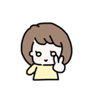 ボブの女の子のスタンプ（個別スタンプ：13）