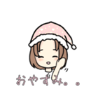 おでこ出しの可愛いミニキャラ女の子！（個別スタンプ：4）