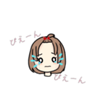 おでこ出しの可愛いミニキャラ女の子！（個別スタンプ：7）