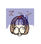 おでこ出しの可愛いミニキャラ女の子！（個別スタンプ：8）