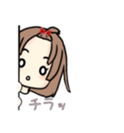 おでこ出しの可愛いミニキャラ女の子！（個別スタンプ：21）