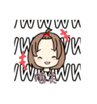 おでこ出しの可愛いミニキャラ女の子！（個別スタンプ：22）