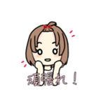 おでこ出しの可愛いミニキャラ女の子！（個別スタンプ：30）