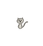 グレーのネコと茶色のねこ（個別スタンプ：2）
