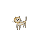 グレーのネコと茶色のねこ（個別スタンプ：3）