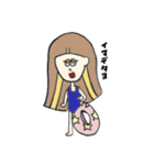 お洒落なサラちゃん（個別スタンプ：3）