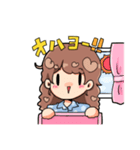 ゆるかわ元気な女の子スタンプ（個別スタンプ：1）