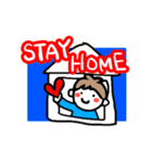 ステイホーム中の男の子スタンプ（個別スタンプ：2）