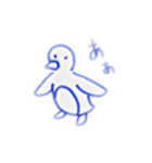 青くゆるいどうぶつたち（個別スタンプ：2）