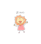 色鉛筆の落書きの子。（個別スタンプ：1）