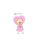色鉛筆の落書きの子。（個別スタンプ：3）