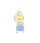色鉛筆の落書きの子。（個別スタンプ：4）